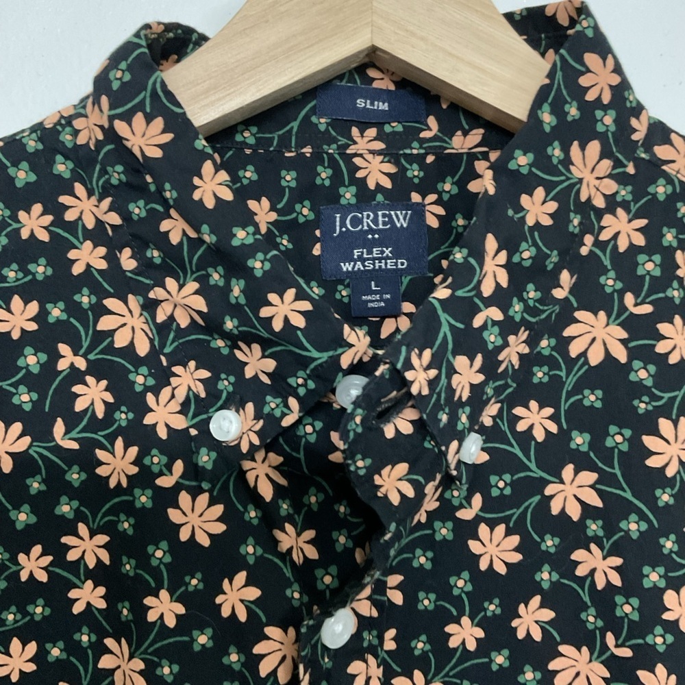J. Crew Black and Orange Floral Men's Shirt. SIZE L - Picture 4 of 6